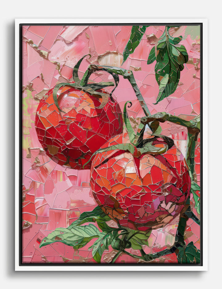 Tomato Mosaic Delight Canvas Print White