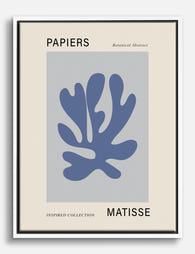 Matisse Blue Botanical Cutout Canvas Print White