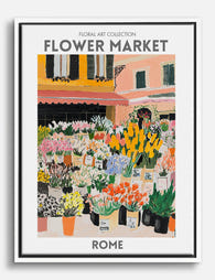 Rome Flower Market Vibes Canvas Print White
