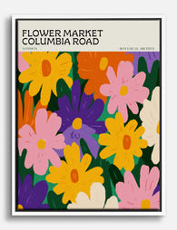 Columbia Road Florals Canvas Print White