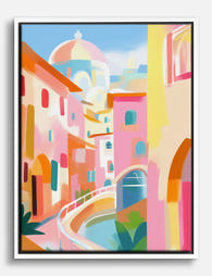 Sunlit Florence Streets Canvas Print White
