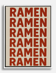 Bold Ramen Repeats Canvas Print - White