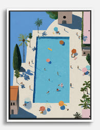Poolside Daydream Canvas Print White