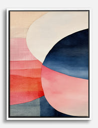 Soft Harmony Abstract Canvas Print White