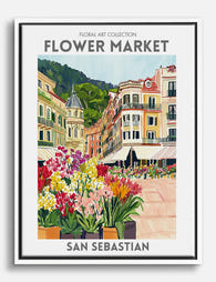 San Sebastian Floral Scene Canvas Print White