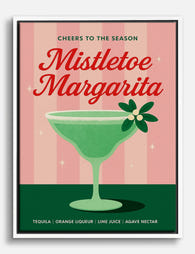 Festive Mistletoe Margarita Canvas Print White