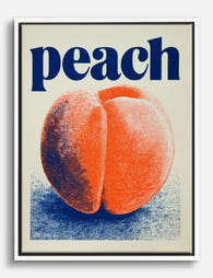 Retro Peach Pop Poster Canvas Print White