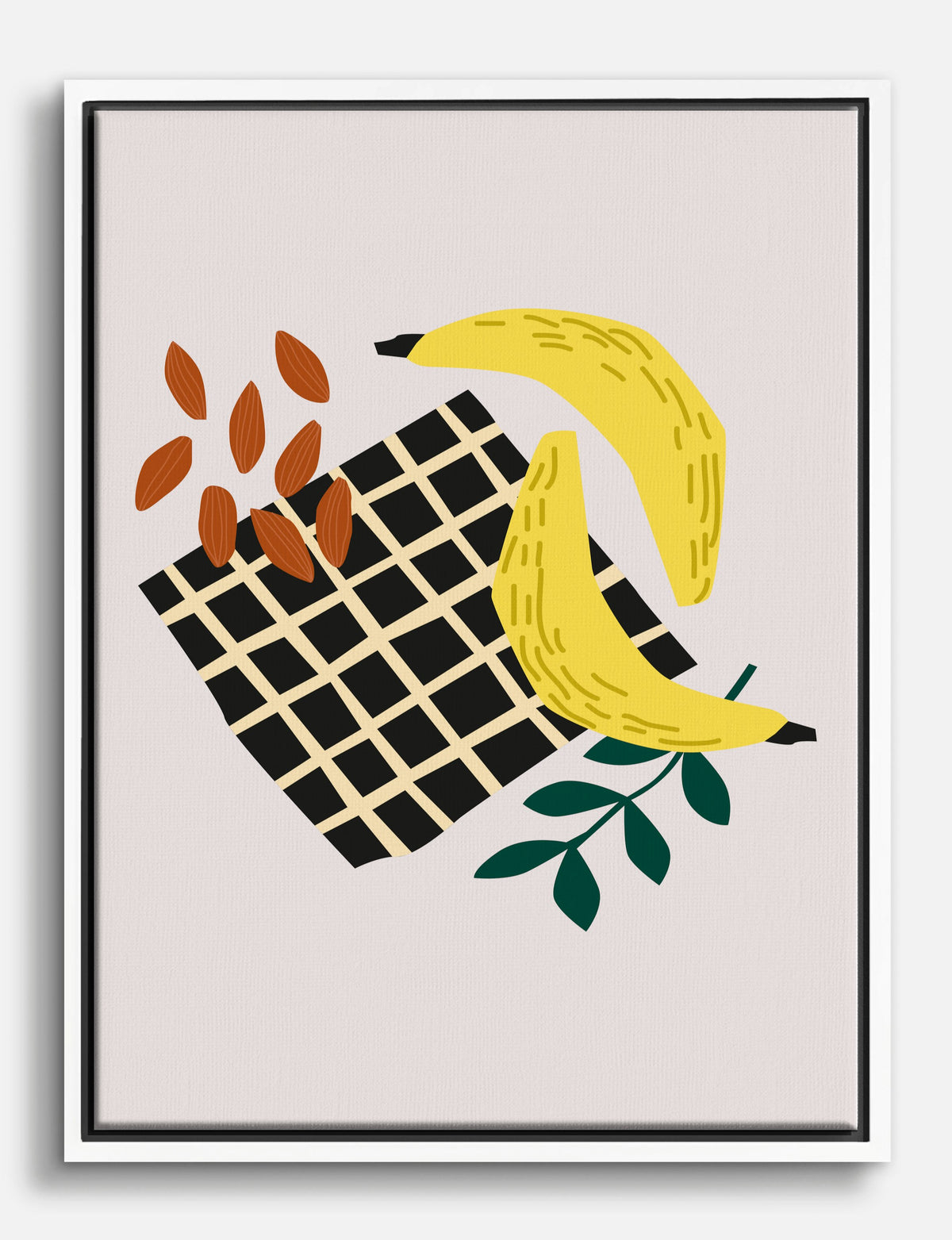 Banana Picnic Pop Canvas Print White