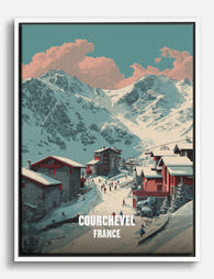 Courchevel Winter Escape Canvas Print White