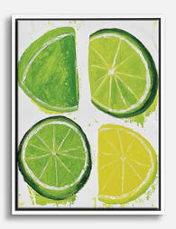 Zesty Citrus Quartet Canvas Print - White