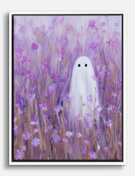 Lavender Ghost in Bloom Canvas Print White