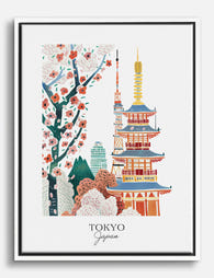 Tokyo Tranquility Canvas Print White