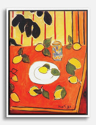 Matisse Lemons & Leaves Canvas Print - White