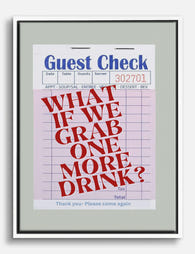 One More Drink Guest Check Canvas Print - White