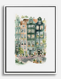 Charming Amsterdam Vibes Canvas Print White