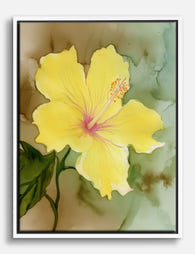Sunshine Hibiscus Bloom Canvas Print - White