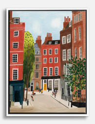 London Red Brick Charm Canvas Print White