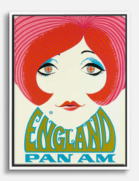 Retro England Pop Poster Canvas Print White