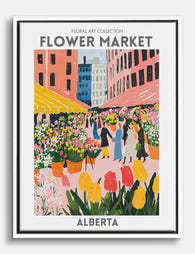 Alberta Flower Market Canvas Print White