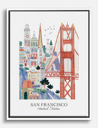 San Francisco Charm Canvas Print White