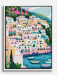 Amalfi Charm Canvas Print White