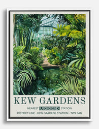 Lush Kew Conservatory Canvas Print White