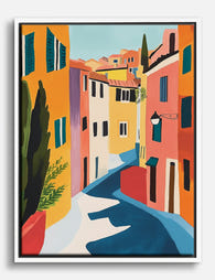 Vibrant Italian Streets Canvas Print White