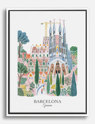 Barcelona Vibes Canvas Print White