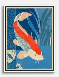 Vibrant Koi Serenity Canvas Print White