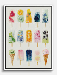 Summer Pops & Cones Canvas Print White