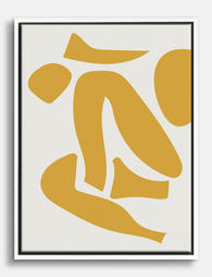 Matisse Yellow Abstract Canvas Print White