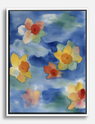 Floating Spring Blooms Canvas Print - White