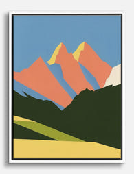 Vibrant Mountain Vista Canvas Print White