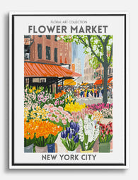 NYC Flower Market Vibes Canvas Print White