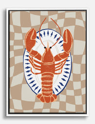 Preppy Lobster Chic Canvas Print White