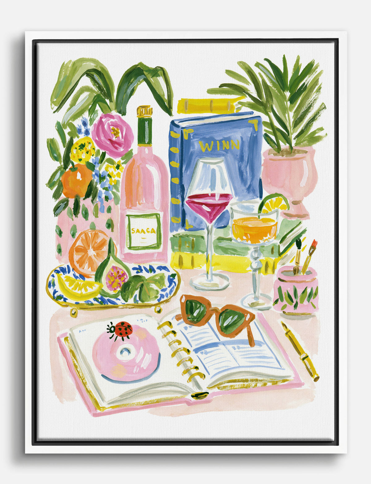 Summer Things Still Life Canvas Print White