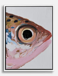 Playful Fish Portrait Canvas Print White