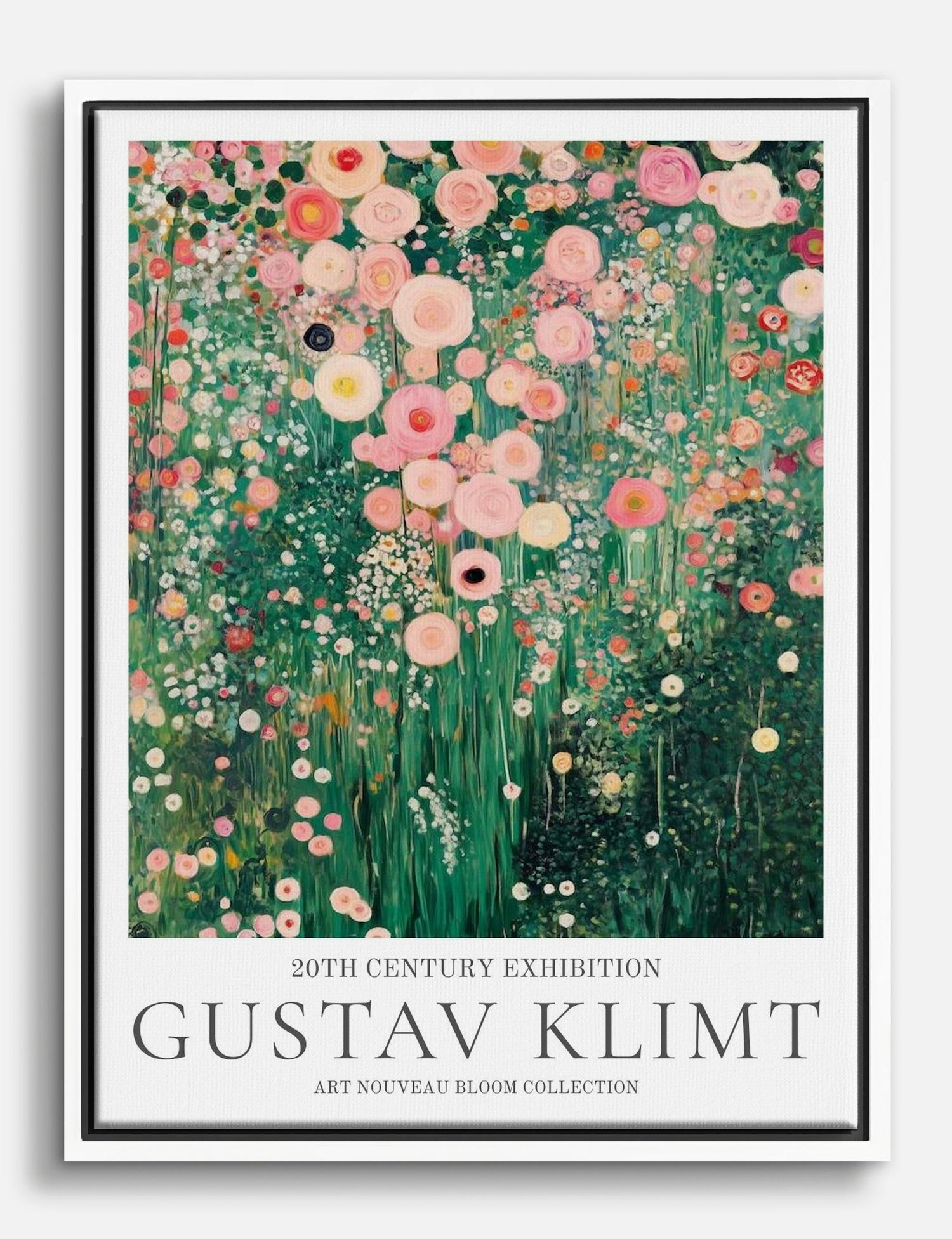 Klimts Blooming Garden Canvas Print White