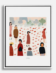 Spring Gathering Canvas Print White