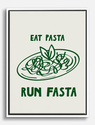 Pasta Power Quote Canvas Print White
