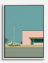 Pastel City Stillness Canvas Print White