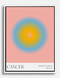 Cancer Zodiac Glow Canvas Print White
