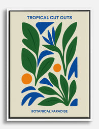 Botanical Paradise Cutouts Canvas Print White
