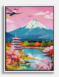Sakura Serenity Escape Canvas Print White