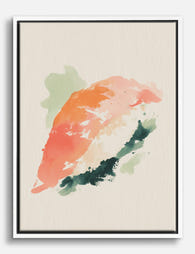 Watercolor Sushi Delight Canvas Print White