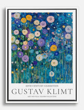 Klimts Midnight Blooms Canvas Print White