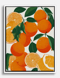Citrus Grove Harmony Canvas Print White