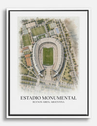 Estadio Monumental, Buenos Aires Canvas Print White