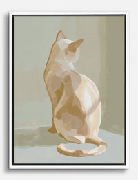 Serene Cat in Soft Light Canvas Print White