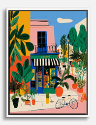 Vibrant City Botanica Canvas Print White